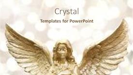  Presentation with shiny - Presentation theme consisting of christian angels - golden shiny angle statue background and a cream colored foreground