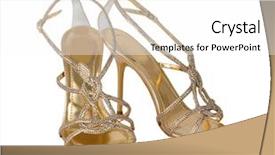  Presentation with paths - PPT theme consisting of golden-shoes-isolated-with-clipping background and a white colored foreground
