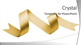  Presentation with silk - Presentation theme enhanced with golden silk ribbon isolated background and a white colored foreground