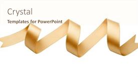  Presentation with silk - Presentation design having golden-silk-ribbon-that-creates background and a cream colored foreground