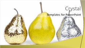  Presentation with silver - Slides featuring golden-silver-and-natural-pears and a white colored foreground