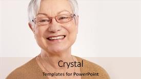  Presentation with waikiki elderly - Slide deck enhanced with golden sixties - portrait of happy elderly lady background and a coral colored foreground