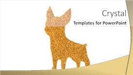  Presentation with glitter - Audience pleasing slide set consisting of golden-small-pet-dog-made backdrop and a white colored foreground