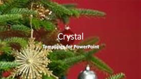  Presentation with golden christmas - Audience pleasing PPT theme consisting of golden-snowflake-christmas-ornament backdrop and a tawny brown colored foreground