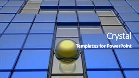  Presentation with maze - Presentation theme featuring golden sphere in labyrinth background and a teal colored foreground