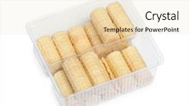  Presentation with wafer - Colorful presentation design enhanced with golden spiral - group of wafer rolls backdrop and a lemonade colored foreground