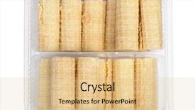  Presentation with wafer - Cool new PPT theme with golden spiral - group of wafer rolls backdrop and a lemonade colored foreground