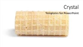  Presentation with wafer - Beautiful PPT theme featuring golden spiral - single wafer roll isolated backdrop and a white colored foreground