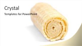  Presentation with wafer - Presentation design featuring golden spiral - single wafer roll isolated background and a white colored foreground