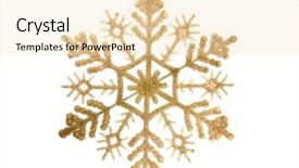  Presentation with snowflakes - PPT theme enhanced with golden star - snowflakes isolated on white background background and a lemonade colored foreground