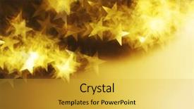  Presentation with star - Presentation theme having golden star bokeh background close background and a yellow colored foreground