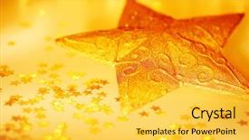  Presentation with golden christmas - Presentation having christmas tree decoration with little background and a yellow colored foreground