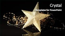  Presentation with gold star - PPT layouts with golden star on black background background and a black colored foreground