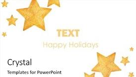  Presentation with golden christmas - Slide deck having golden stars christmas tree ornaments background and a white colored foreground