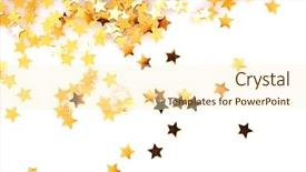 Presentation with confetti - Presentation theme with golden stars in the form background and a cream colored foreground