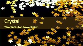  Presentation with star - PPT layouts consisting of golden stars on a black background and a tawny brown colored foreground