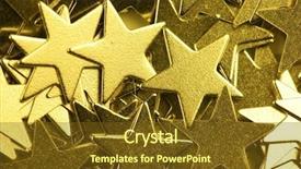  Presentation with hollywood star - Beautiful slides featuring golden stars backdrop and a tawny brown colored foreground