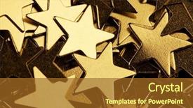  Presentation with gold star - Amazing PPT layouts having golden stars backdrop and a tawny brown colored foreground