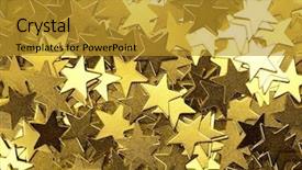  Presentation with gold star - PPT theme enhanced with golden stars background and a gold colored foreground
