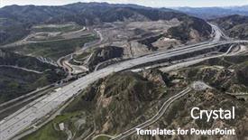  Presentation with landfill - Presentation theme consisting of golden state 5 freeway background and a dark gray colored foreground