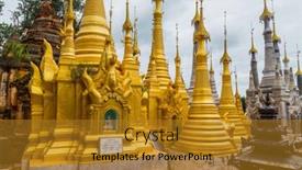  Presentation with golden - PPT theme enhanced with golden-stupas-shwe-inn-thein background and a gold colored foreground