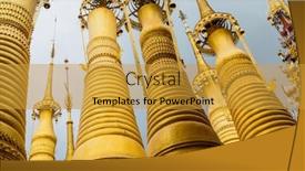  Presentation with golden - Cool new presentation theme with golden-stupas-shwe-inn-thein backdrop and a gold colored foreground