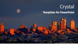  Presentation with shining light - Slide set featuring golden-sunset-light-shining background and a ocean colored foreground