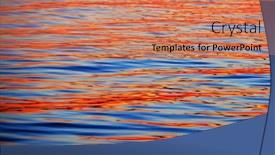  Presentation with sea sun - Slide set consisting of golden-sunset-on-sea-colorful background and a coral colored foreground