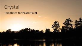  Presentation with lake - Theme consisting of golden sunset over northern ontario lake background and a coral colored foreground
