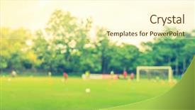  Presentation with blur - Amazing slide set having golden team - abstract blur soccer game filtered backdrop and a cream colored foreground