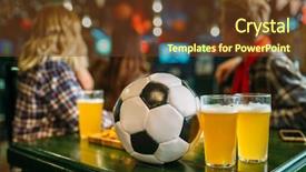  Presentation with sports bar sports bar - Audience pleasing theme consisting of golden team - ball and beer backdrop and a tawny brown colored foreground