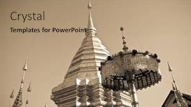  Presentation with mai - Cool new presentation theme with golden temples chang mai thailand backdrop and a coral colored foreground