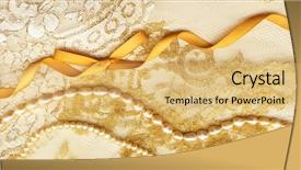  Presentation with golden wedding - Amazing PPT theme having golden textile wedding background backdrop and a yellow colored foreground