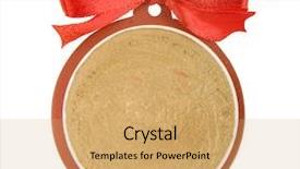  Presentation with ticket - PPT theme featuring golden ticket - price tag with red ribbon background and a yellow colored foreground