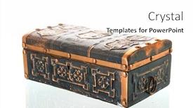  Presentation with treasury - PPT theme having golden-treasury-box-isolated-over background and a white colored foreground