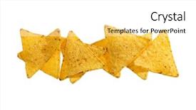 Presentation with tortilla - Colorful PPT theme enhanced with golden triangle - crunchy corn tortilla chips backdrop and a white colored foreground