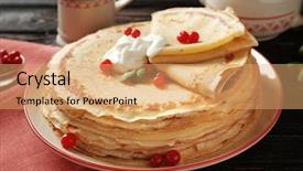  Presentation with triangle - Audience pleasing PPT layouts consisting of golden triangle - tasty pancakes with cream backdrop and a coral colored foreground