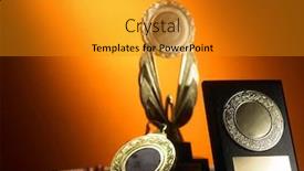  Presentation with golden trophy cup - PPT theme featuring golden-trophy-cup-and-medal background and a gold colored foreground