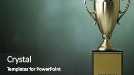  Presentation with achievement - Audience pleasing slide deck consisting of golden trophy is an achievement backdrop and a dark gray colored foreground