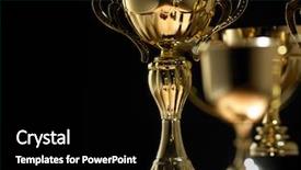  Presentation with trophy - Amazing slide set having golden trophy on the black backdrop and a black colored foreground