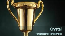  Presentation with trophy green - Beautiful theme featuring golden trophy on the green backdrop and a wine colored foreground