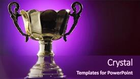  Presentation with trophy - Presentation theme consisting of golden trophy on the purple background and a violet colored foreground