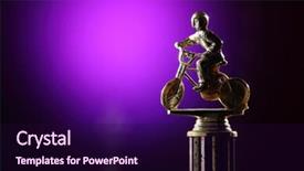  Presentation with trophy - Slide set consisting of golden trophy on the purple background and a  colored foreground