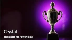  Presentation with trophy - Presentation design consisting of golden trophy on the purple background and a black colored foreground