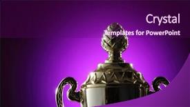  Presentation with trophy - Slide set with golden trophy on the purple background and a  colored foreground