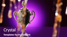  Presentation with trophy - Audience pleasing slide set consisting of golden trophy on the purple backdrop and a  colored foreground
