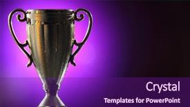  Presentation with trophy - Beautiful slide deck featuring golden trophy on the purple backdrop and a violet colored foreground