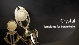  Presentation with trophy - Cool new slides with golden-trophy-over-blackboard-background backdrop and a dark gray colored foreground