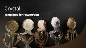  Presentation with trophy - Audience pleasing PPT layouts consisting of golden-trophy-over-blackboard-background backdrop and a black colored foreground
