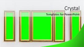  Presentation with golden frame on purple - Audience pleasing theme consisting of golden vintage frame with green backdrop and a white colored foreground